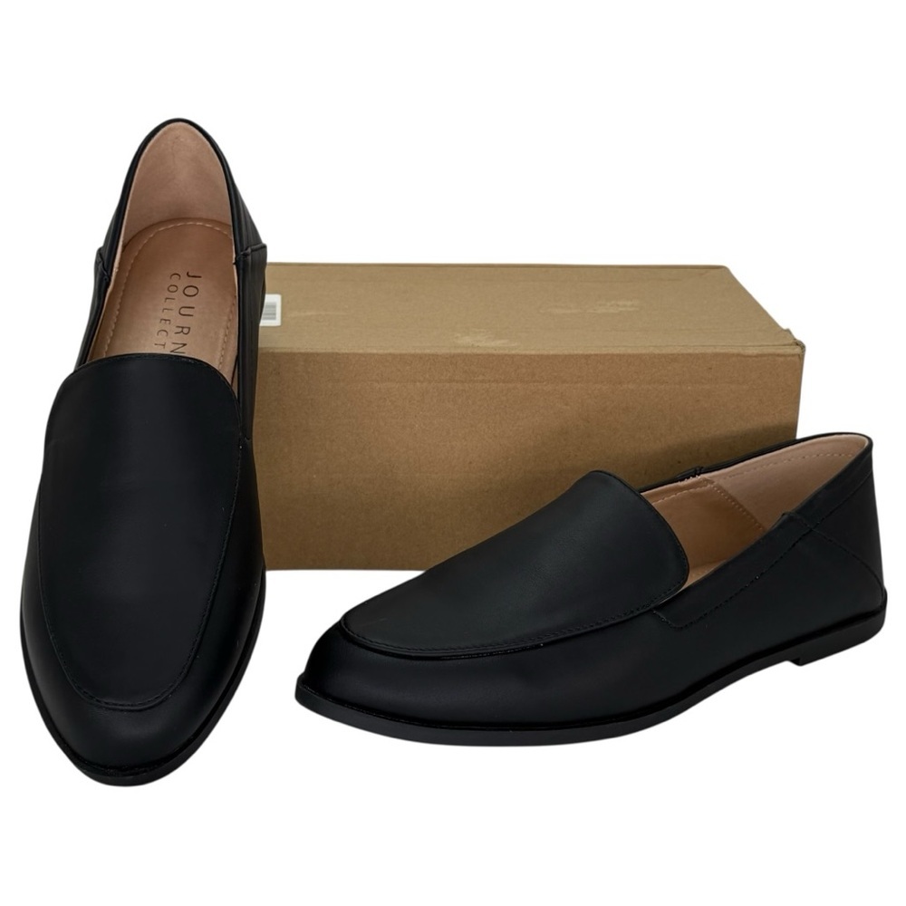 Journee Collection Corinne Black Faux Leather Womens Flats Loafers Size 7M - Picture 12 of 12